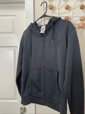 Burton Full-Zip Hoodie with Embossed Chest Logo Black  S